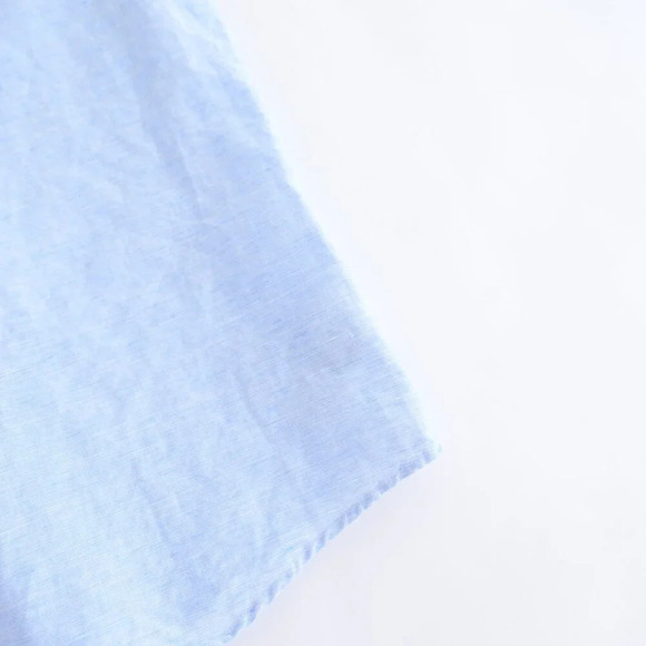 Chaps Sky Blue  52% Linen Button Down Short Sleeve Dress Shirt Size XL - Picture 4 of 10